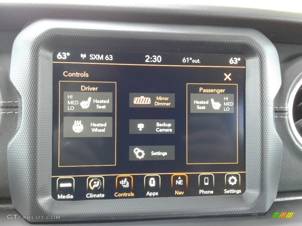 2020 Jeep Wrangler Unlimited Sahara 4x4 Controls Photo #136847447
