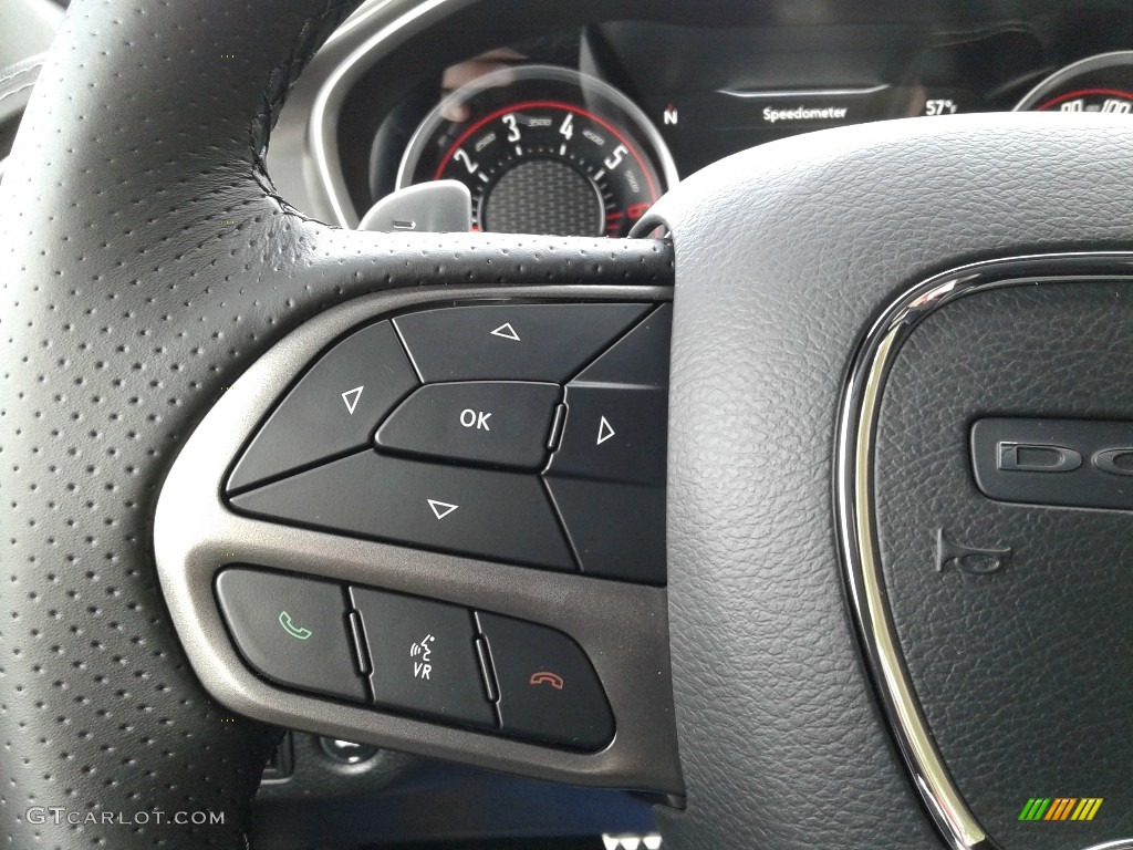 2020 Dodge Challenger R/T Scat Pack Black Steering Wheel Photo #136853150