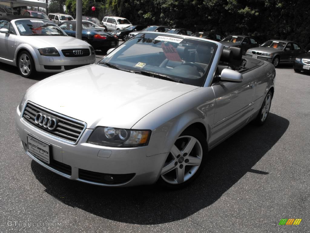 2004 A4 3.0 quattro Cabriolet - Light Silver Metallic / Black photo #1