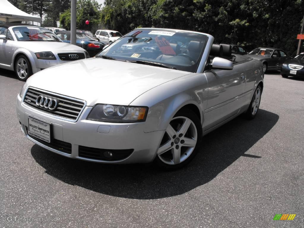 2004 A4 3.0 quattro Cabriolet - Light Silver Metallic / Black photo #2