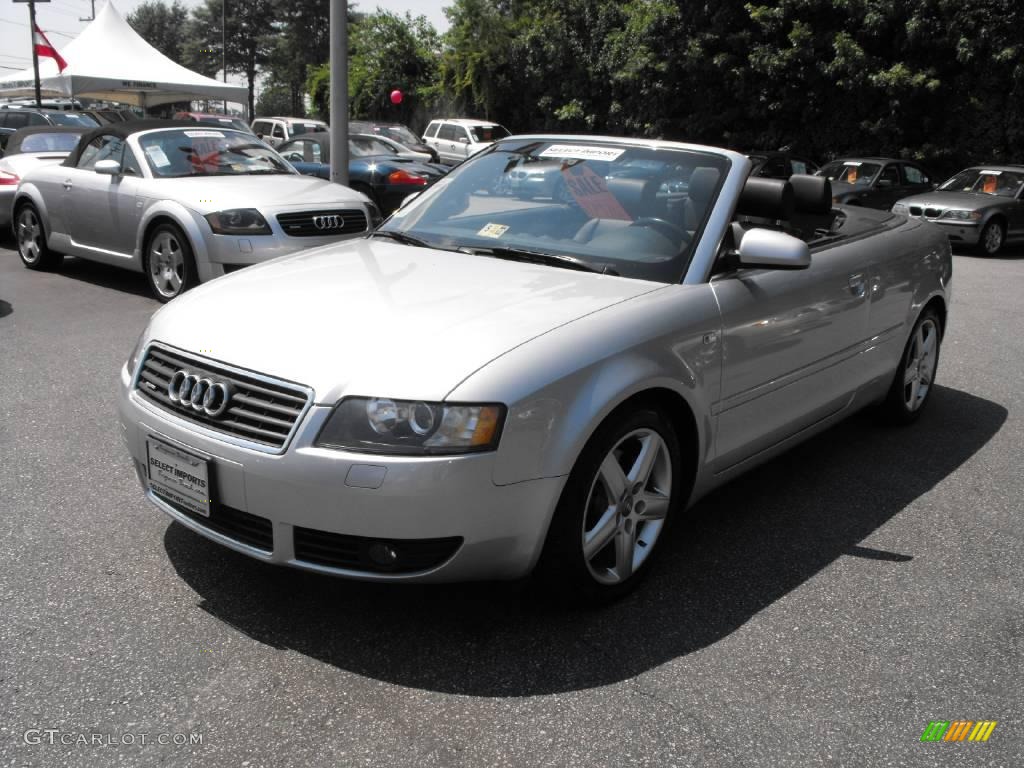 2004 A4 3.0 quattro Cabriolet - Light Silver Metallic / Black photo #3