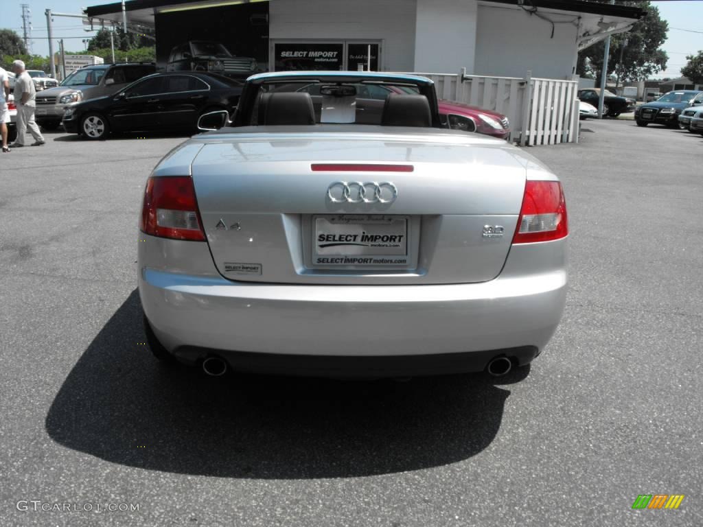 2004 A4 3.0 quattro Cabriolet - Light Silver Metallic / Black photo #9