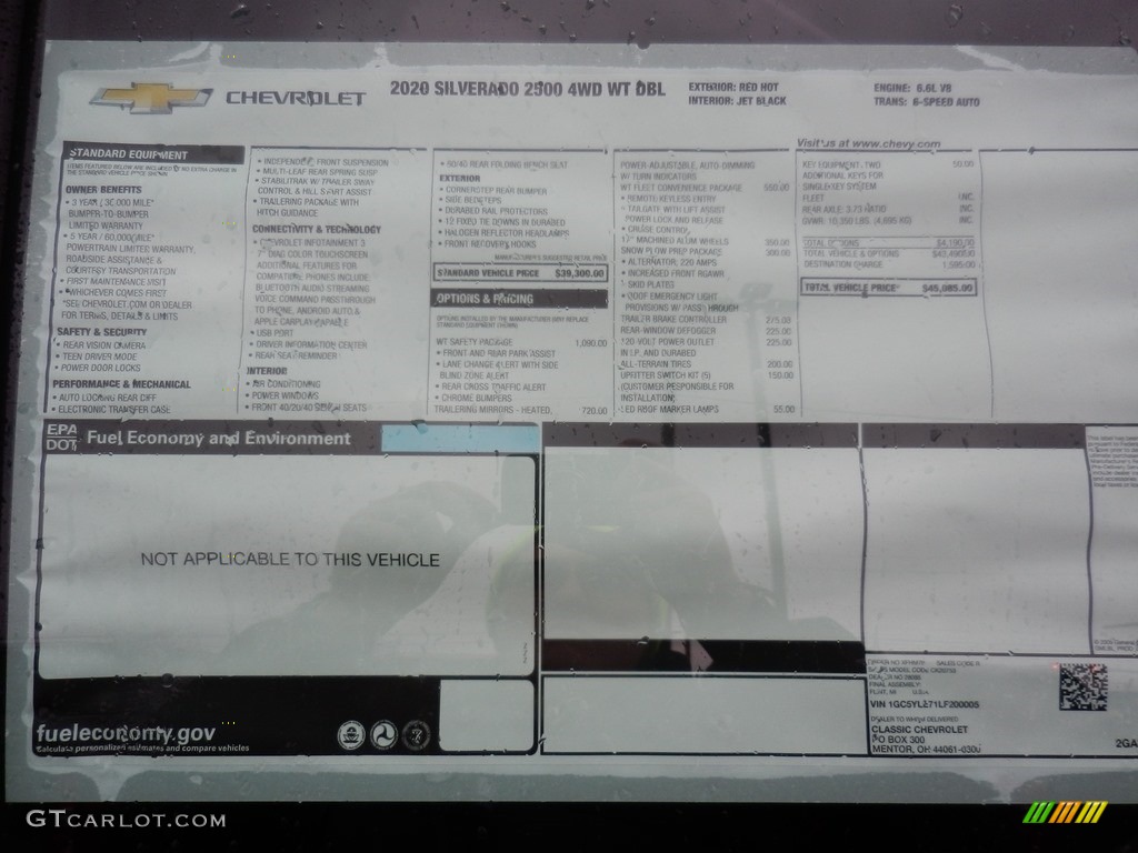 2020 Chevrolet Silverado 2500HD Work Truck Double Cab 4x4 Window Sticker Photos