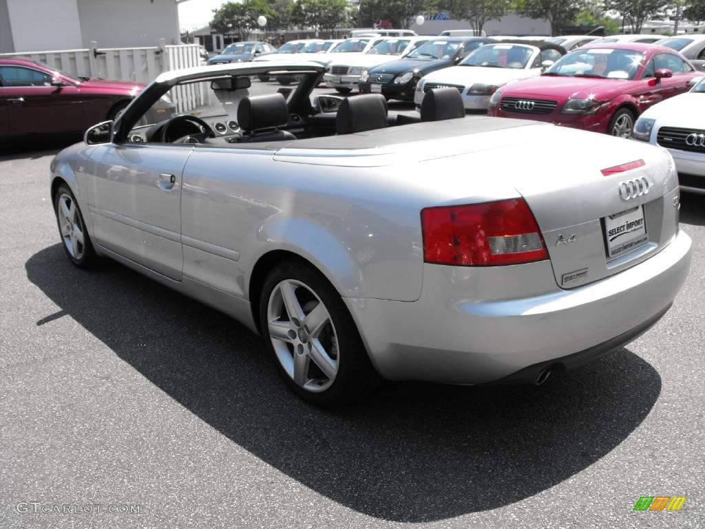 2004 A4 3.0 quattro Cabriolet - Light Silver Metallic / Black photo #10