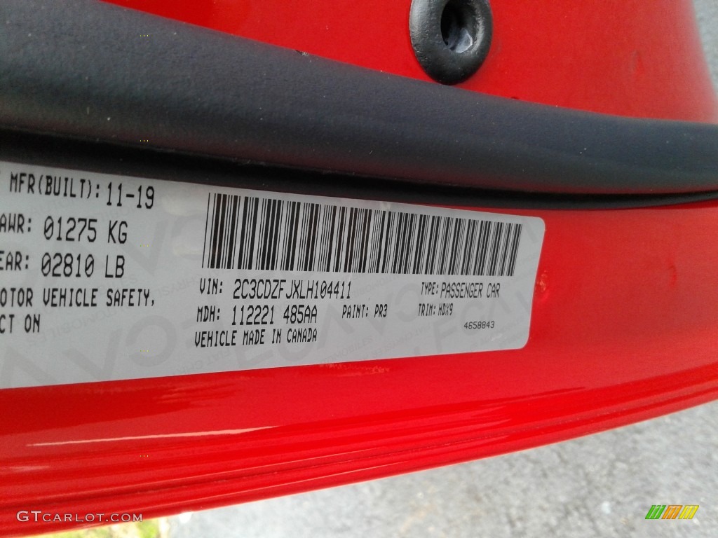 2020 Challenger R/T Scat Pack - TorRed / Black Houndstooth photo #29