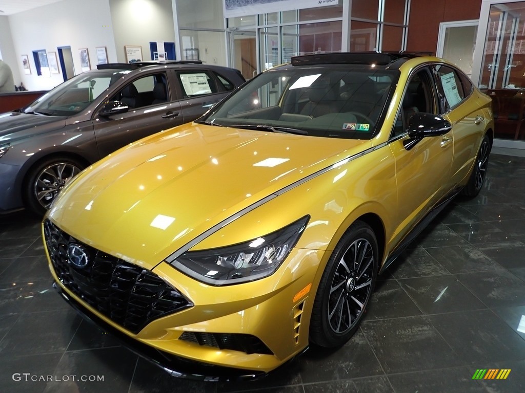 2020 Sonata SEL Plus - Glowing Yellow / Black photo #6