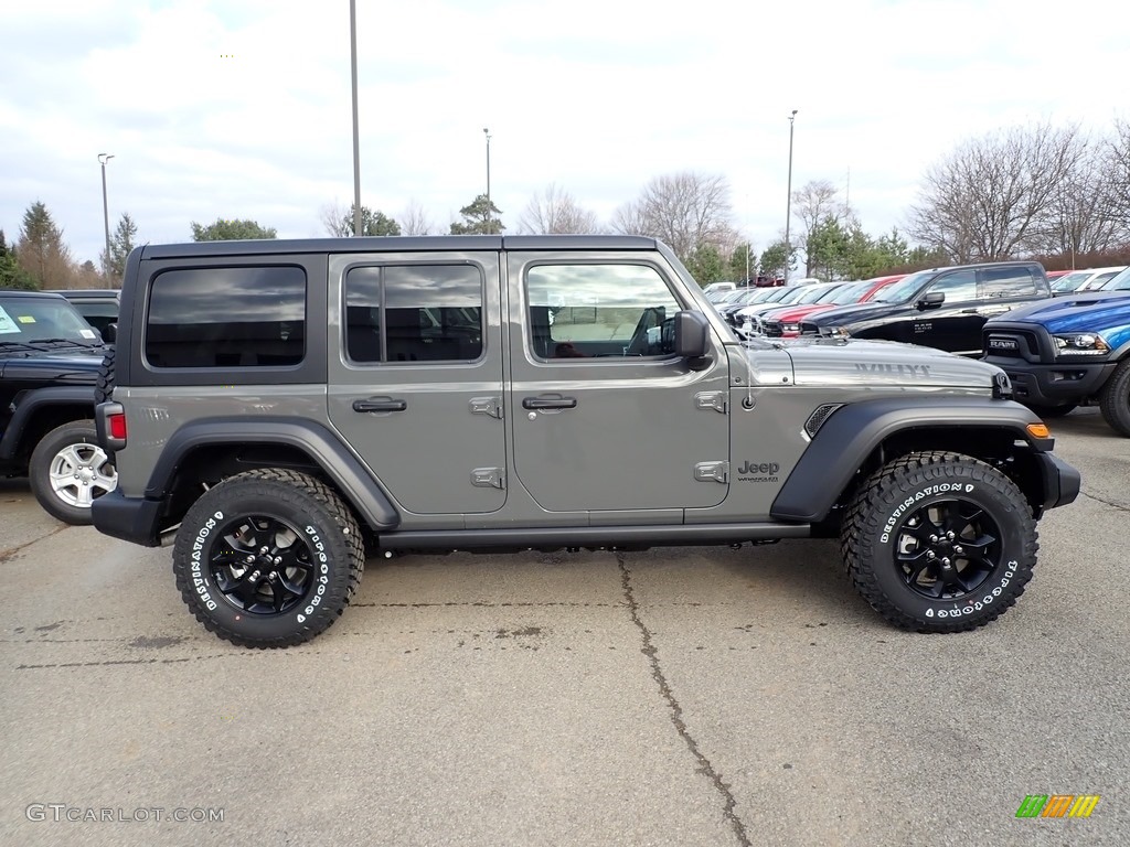 Sting-Gray 2020 Jeep Wrangler Unlimited Willys 4x4 Exterior Photo #136857575