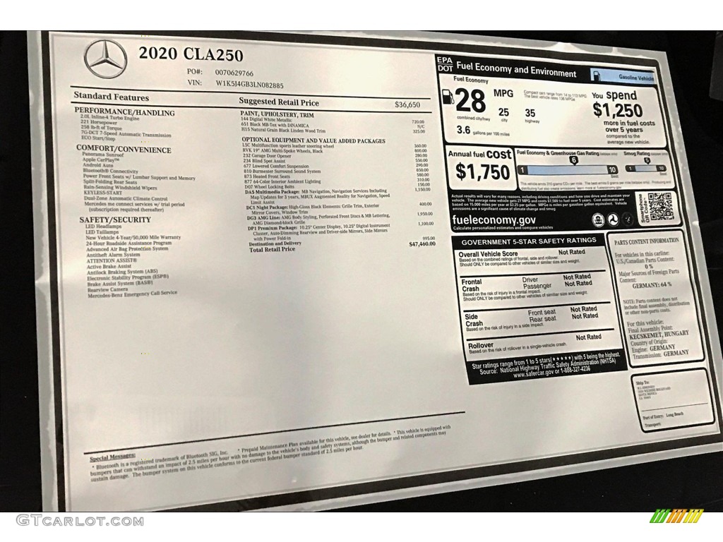2020 CLA 250 Coupe - Digital White Metallic / Black Dinamica w/Red stitching photo #10