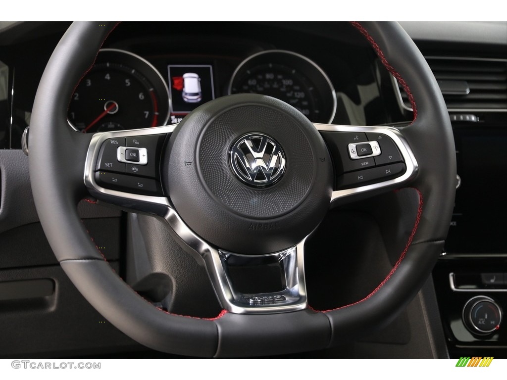 2019 Volkswagen Golf GTI SE Titan Black Steering Wheel Photo #136860051