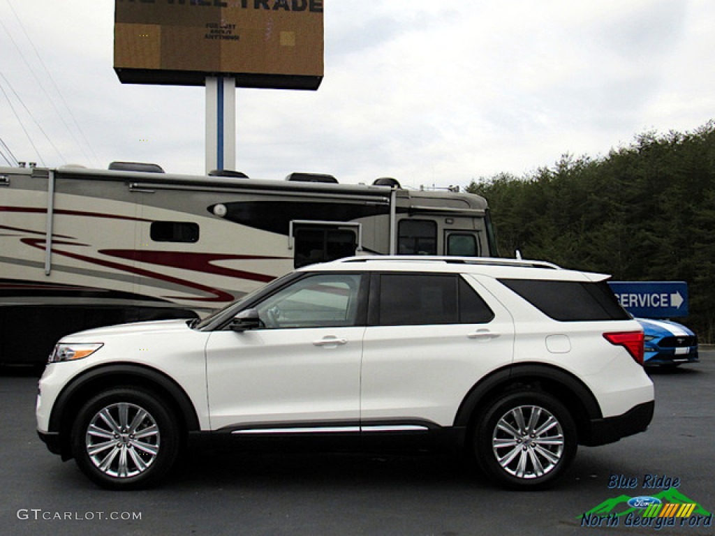 2020 Explorer Limited 4WD - Star White Metallic Tri-Coat / Sandstone photo #2