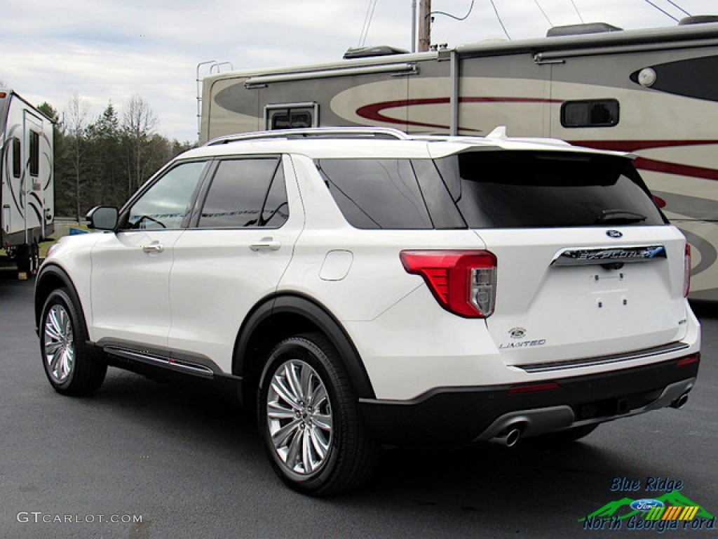 2020 Explorer Limited 4WD - Star White Metallic Tri-Coat / Sandstone photo #3