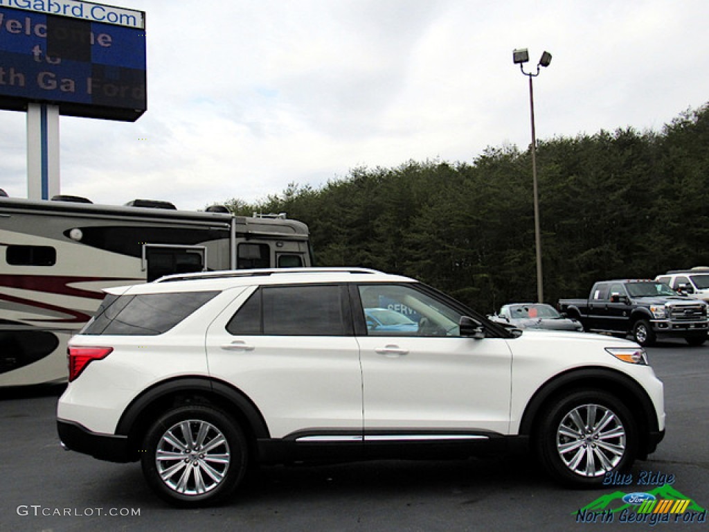 2020 Explorer Limited 4WD - Star White Metallic Tri-Coat / Sandstone photo #6