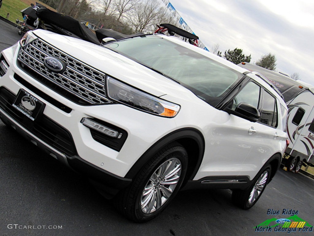 2020 Explorer Limited 4WD - Star White Metallic Tri-Coat / Sandstone photo #32