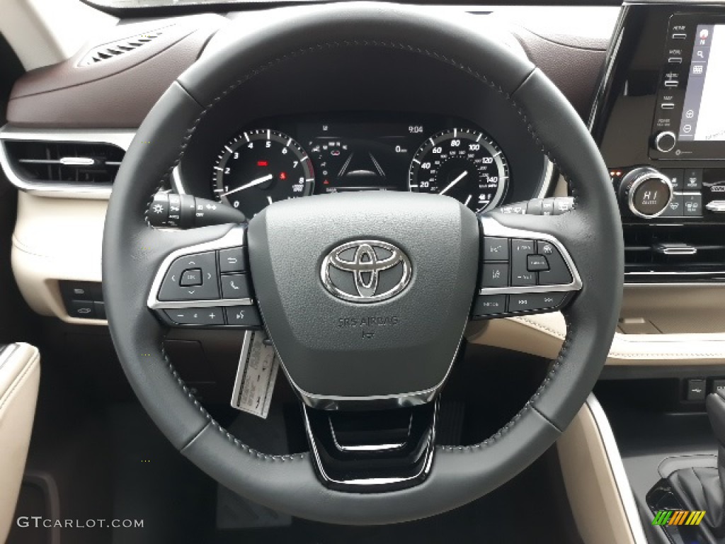 2020 Toyota Highlander XLE AWD Harvest Beige Steering Wheel Photo #136881246