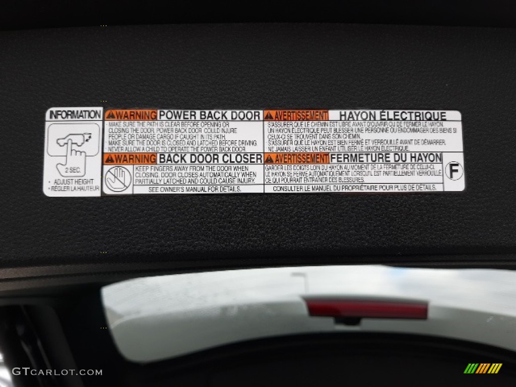 2020 Toyota Highlander XLE AWD Info Tag Photo #136882020