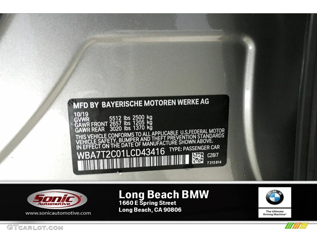 2020 7 Series Color Code C28 for Donington Grey Metallic Photo #136882404