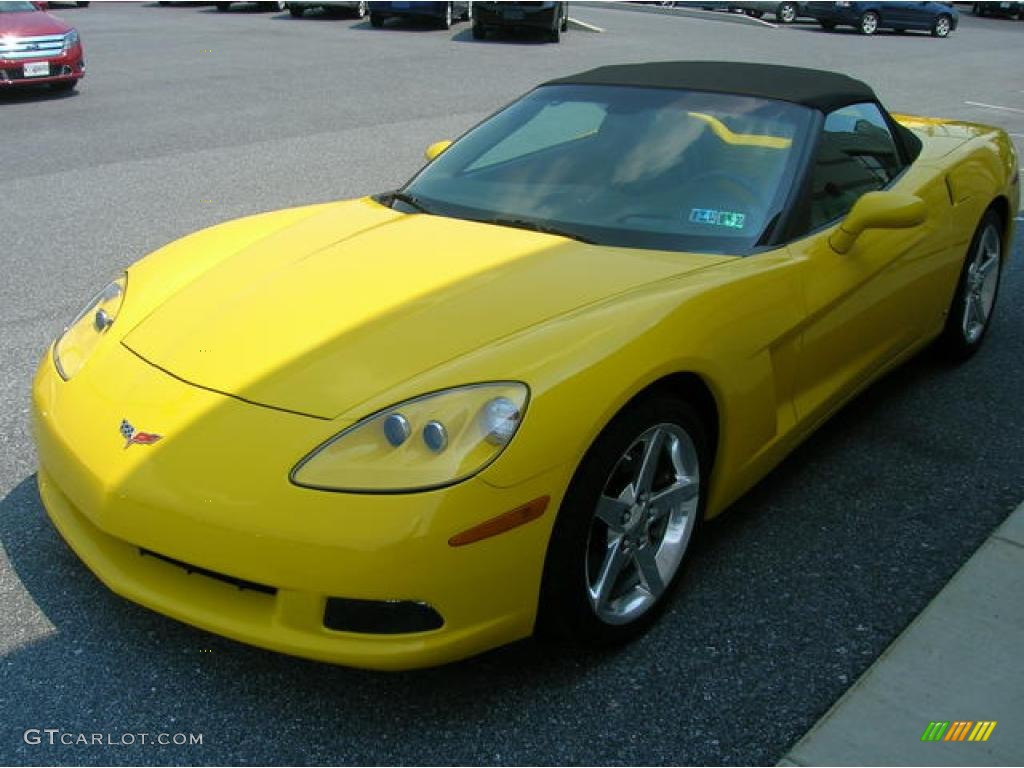 2006 Corvette Convertible - Velocity Yellow / Ebony Black photo #3