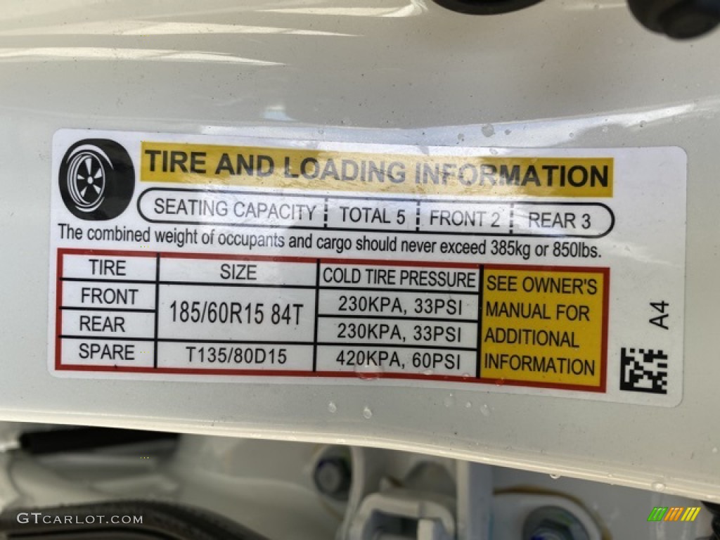 2020 Honda Fit LX Info Tag Photo #136893351