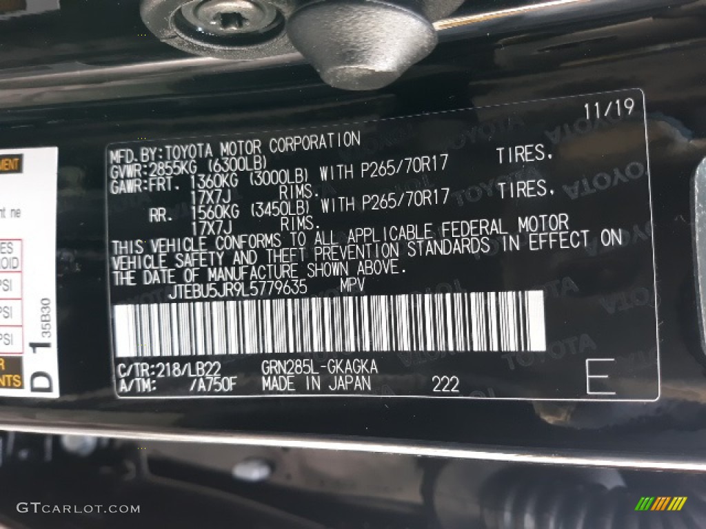 2020 4Runner SR5 Premium 4x4 - Midnight Black Metallic / Graphite photo #54