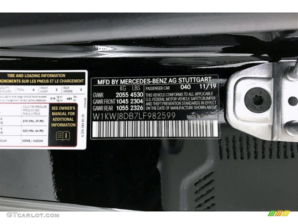 2020 C Color Code 040 for Black Photo #136901878