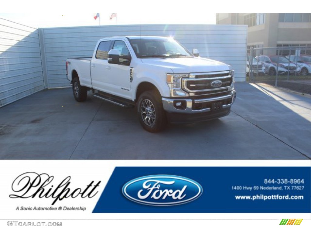 2020 F350 Super Duty Lariat Crew Cab 4x4 - Oxford White / Black photo #1