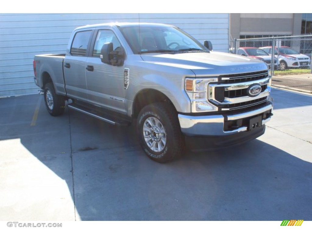 2020 F250 Super Duty XLT Crew Cab 4x4 - Iconic Silver / Medium Earth Gray photo #2