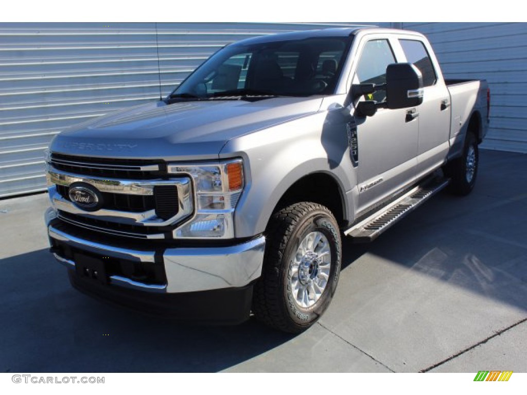 2020 F250 Super Duty XLT Crew Cab 4x4 - Iconic Silver / Medium Earth Gray photo #4