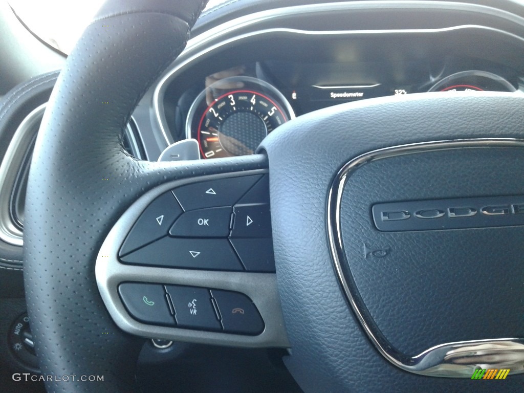 2020 Dodge Challenger R/T Scat Pack Black Steering Wheel Photo #136908682