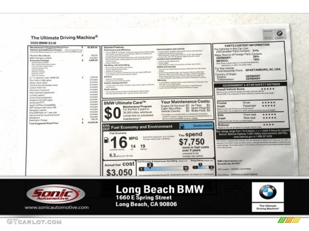 2020 X3 M Competition - Phytonic Blue Metallic / Black photo #10