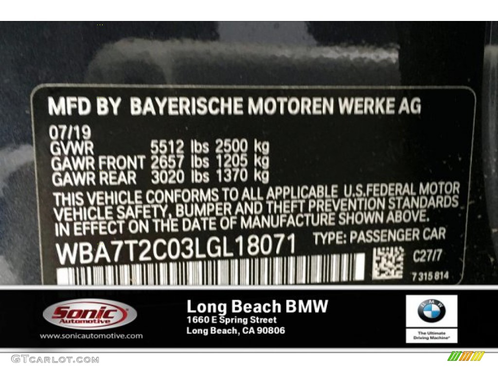 2020 7 Series 740i Sedan - Arctic Grey Metallic / Black photo #11