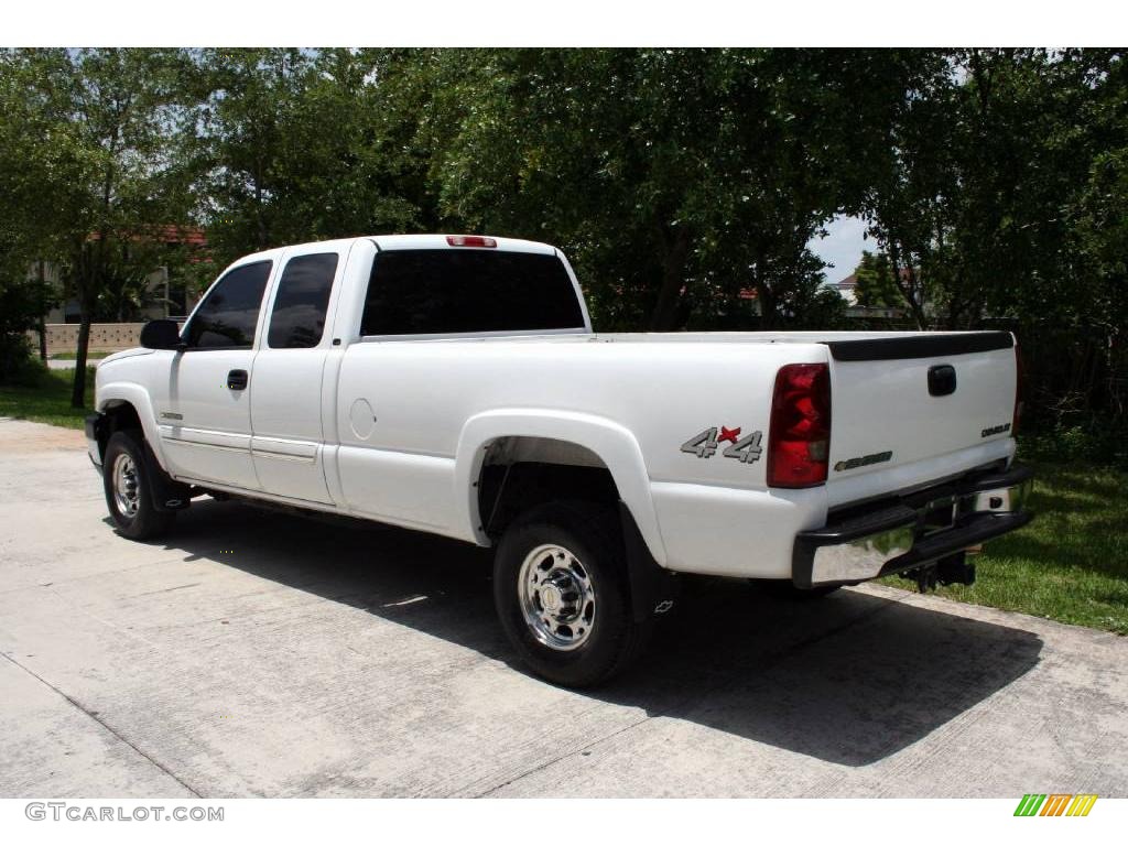 2003 Silverado 2500HD LS Extended Cab 4x4 - Summit White / Tan photo #7