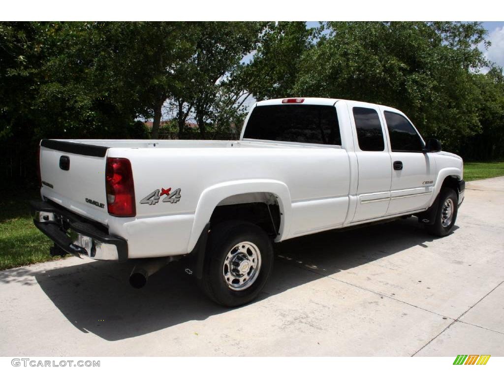 2003 Silverado 2500HD LS Extended Cab 4x4 - Summit White / Tan photo #12