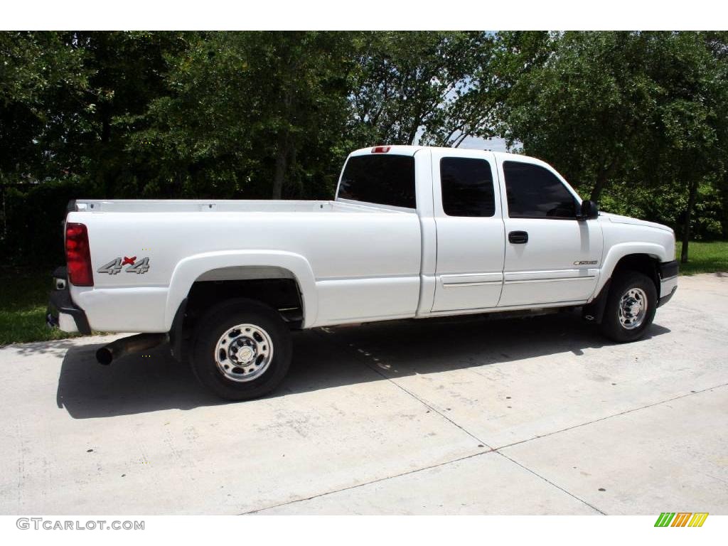 2003 Silverado 2500HD LS Extended Cab 4x4 - Summit White / Tan photo #13