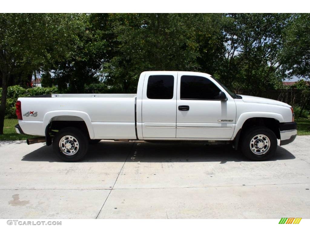 2003 Silverado 2500HD LS Extended Cab 4x4 - Summit White / Tan photo #15