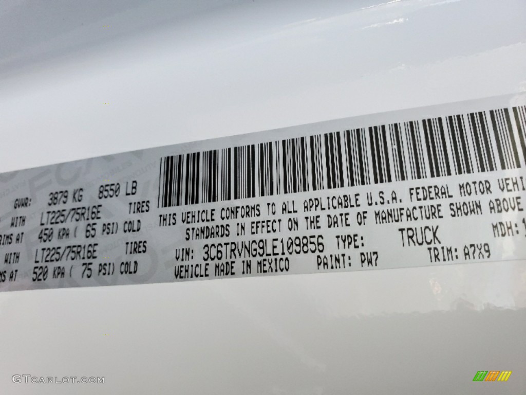 2020 ProMaster Color Code PW7 for Bright White Photo #136938246