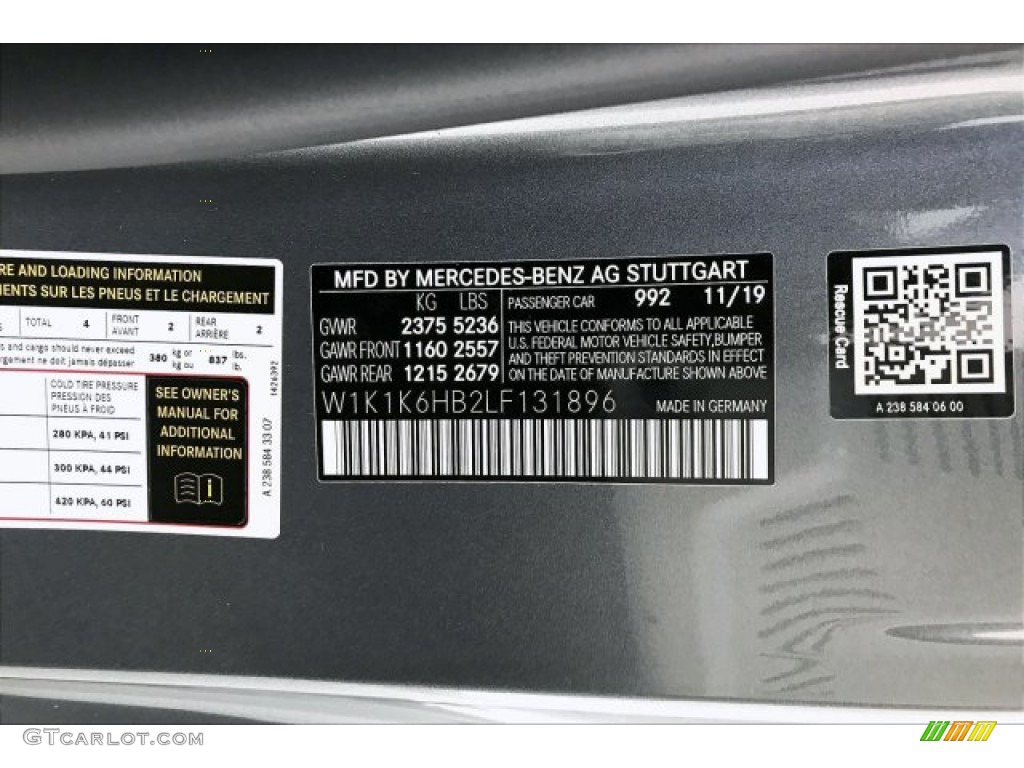 2020 E Color Code 992 for Selenite Grey Metallic Photo #136939305