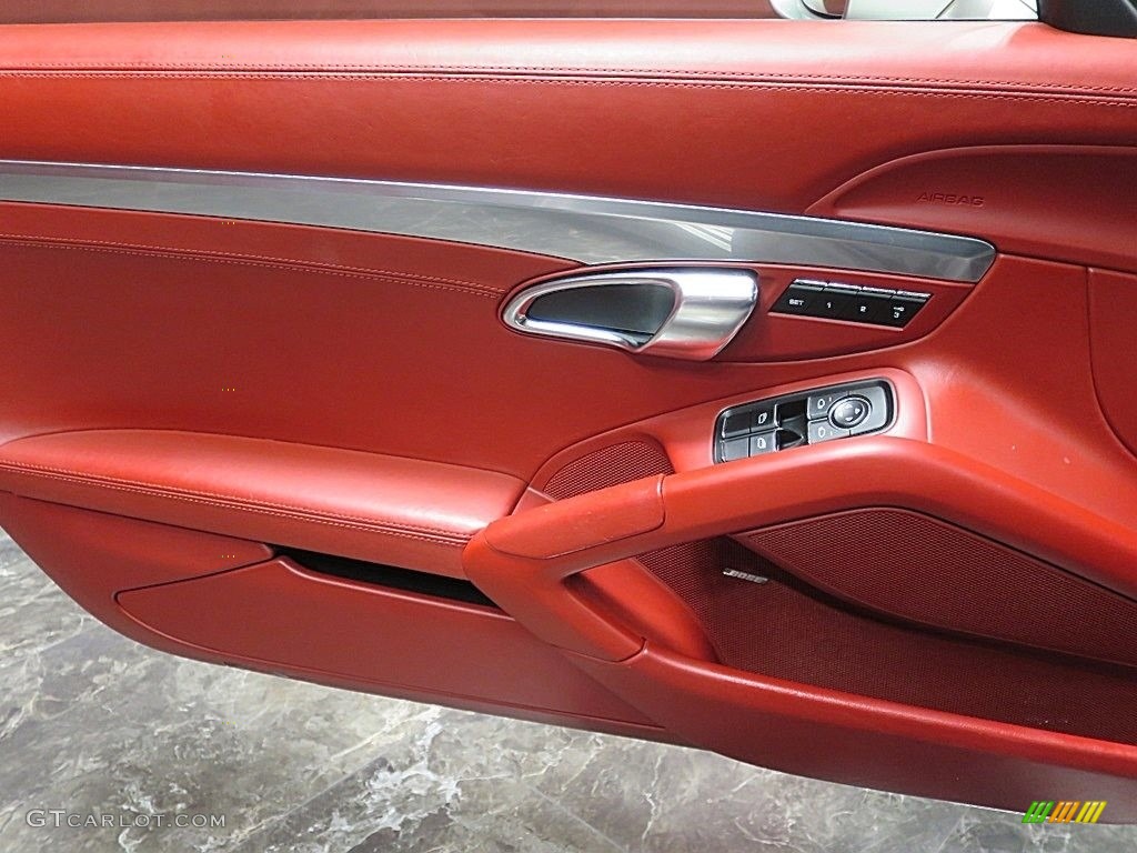 2013 Porsche Boxster S Carrera Red Natural Leather Door Panel Photo #136941660