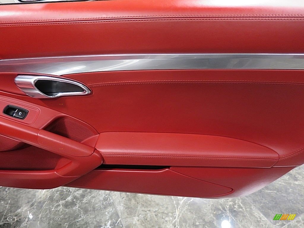 2013 Porsche Boxster S Carrera Red Natural Leather Door Panel Photo #136941684
