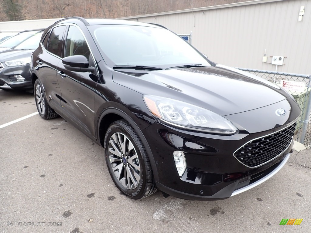 Agate Black Metallic 2020 Ford Escape Titanium Hybrid 4WD Exterior Photo #136944849