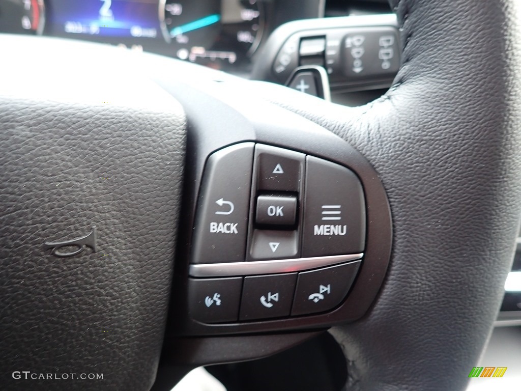 2020 Ford Explorer XLT 4WD Ebony Steering Wheel Photo #136945554
