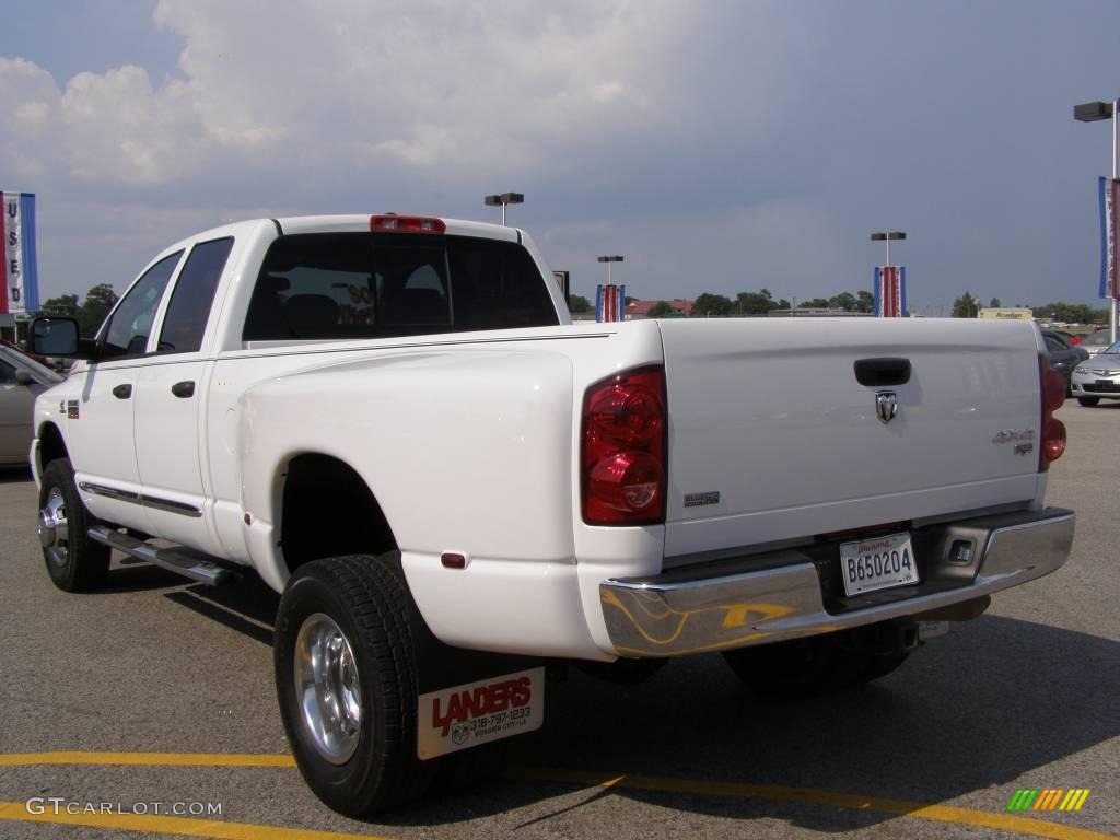2008 Ram 3500 Laramie Quad Cab 4x4 Dually - Bright White / Khaki photo #5
