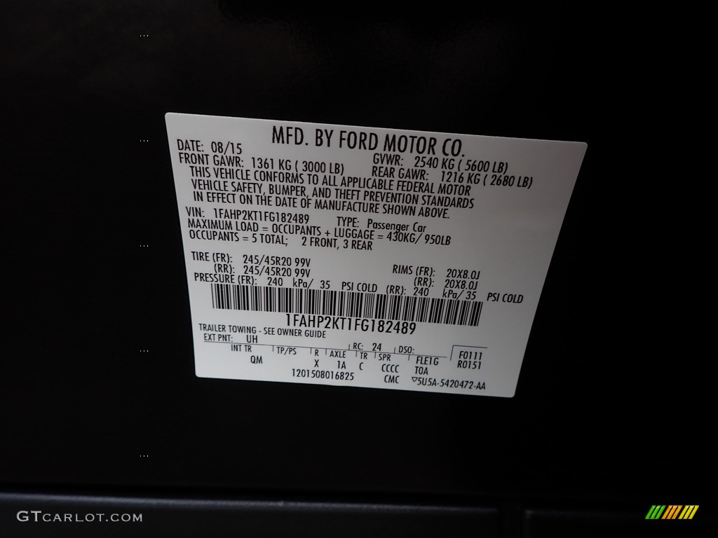 2015 Taurus SHO AWD - Tuxedo Black Metallic / SHO Charcoal Black/Mayan Gray photo #11