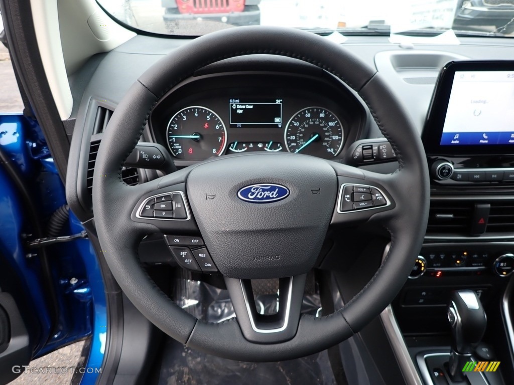 2020 Ford EcoSport SE Ebony Black Steering Wheel Photo #136954638