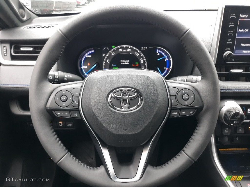 2020 Toyota RAV4 XSE AWD Hybrid Black Steering Wheel Photo #136959219