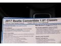  2017 Beetle 1.8T Classic Convertible Window Sticker