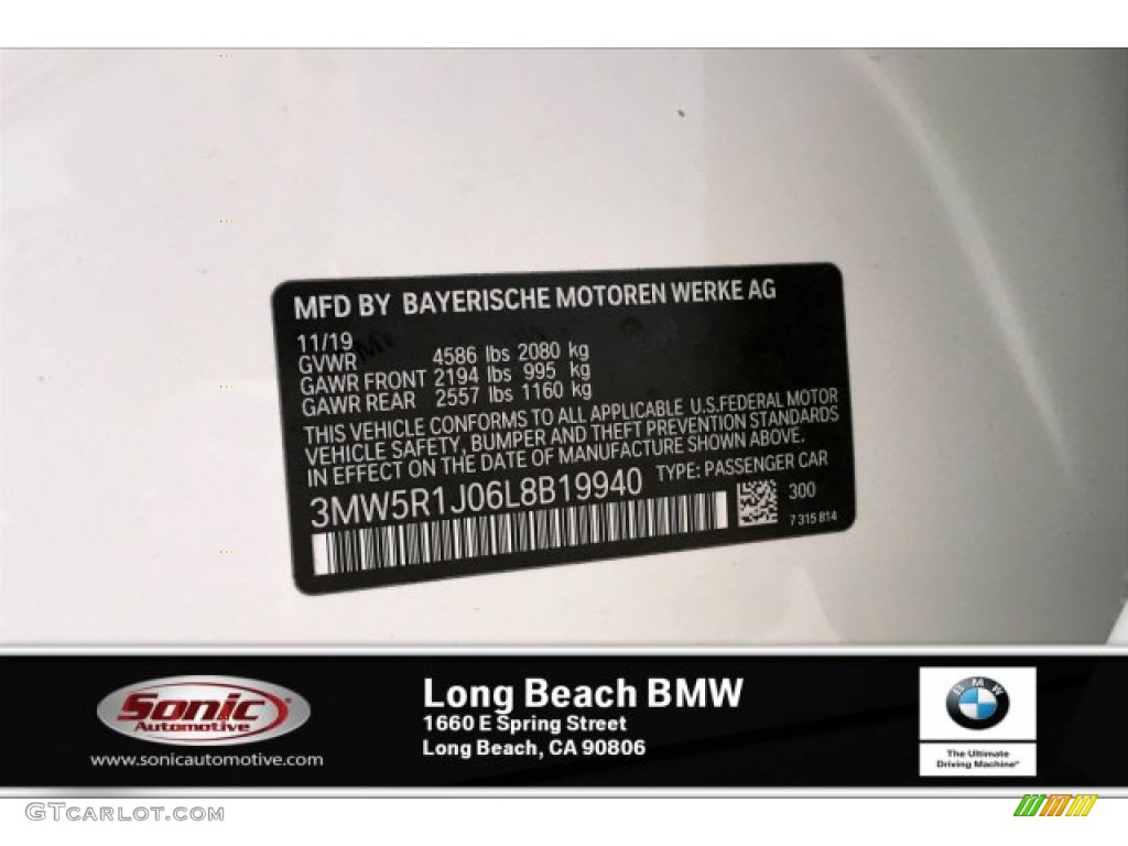 2020 3 Series 330i Sedan - Alpine White / Canberra Beige photo #11