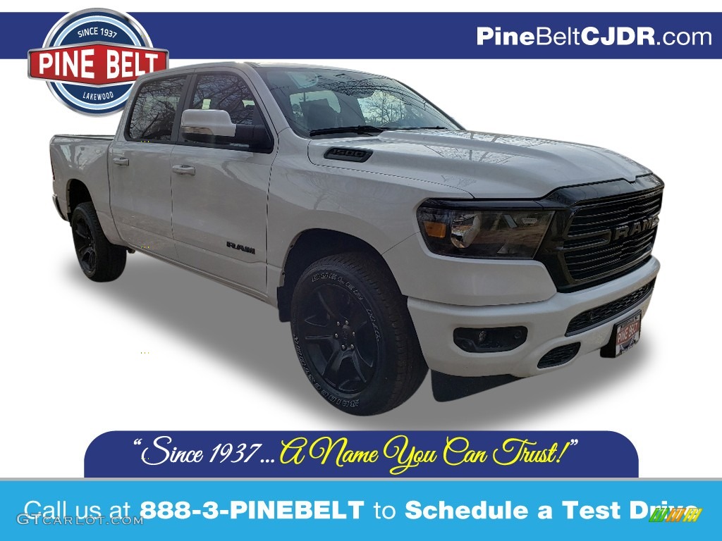 2020 1500 Big Horn Night Edition Crew Cab 4x4 - Bright White / Black photo #1