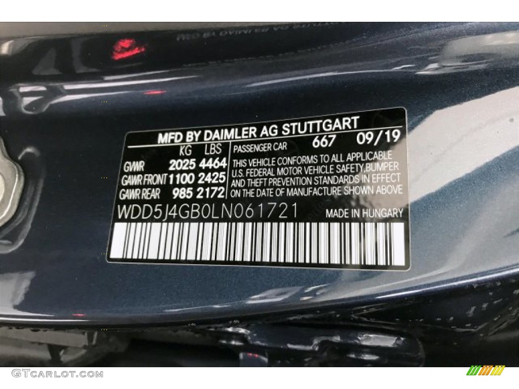 2020 CLA Color Code 667 for Denim Blue Metallic Photo #136969281