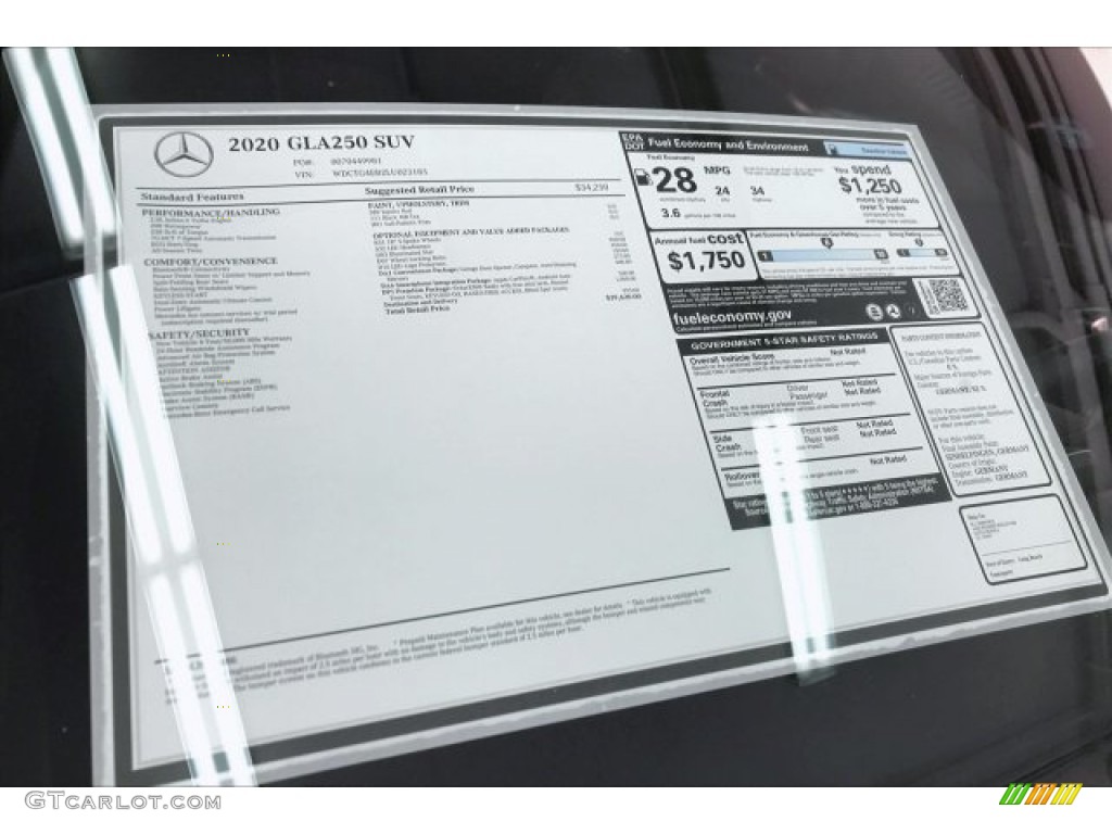 2020 Mercedes-Benz GLA 250 Window Sticker Photo #136973503