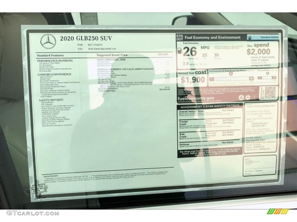 2020 Mercedes-Benz GLB 250 Window Sticker Photo #136973764